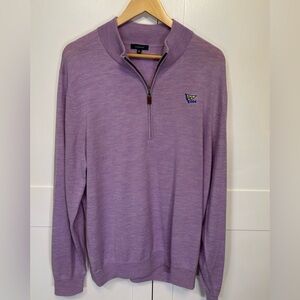 Purple Zip Up Sweater with Ribbed Cuffs